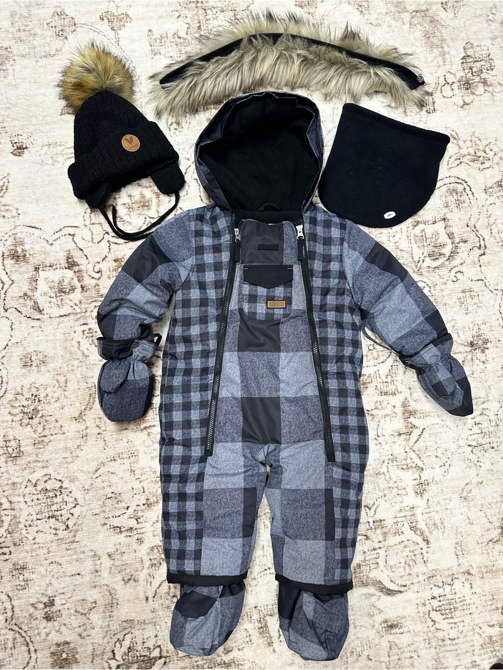 Nano Baby Snowsuit Set with Hat and Neck Warmer Size 18m Rated for -30